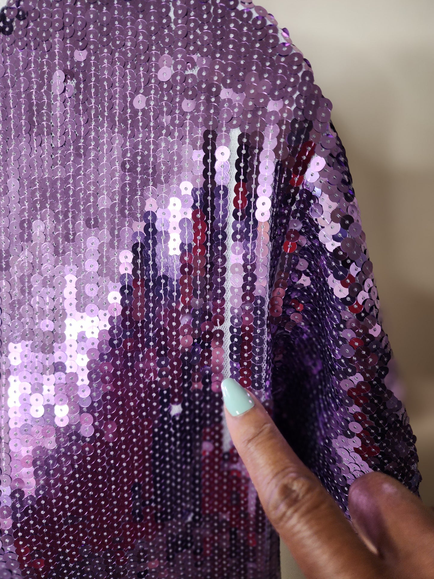 Main Strip Purple Sequin Top