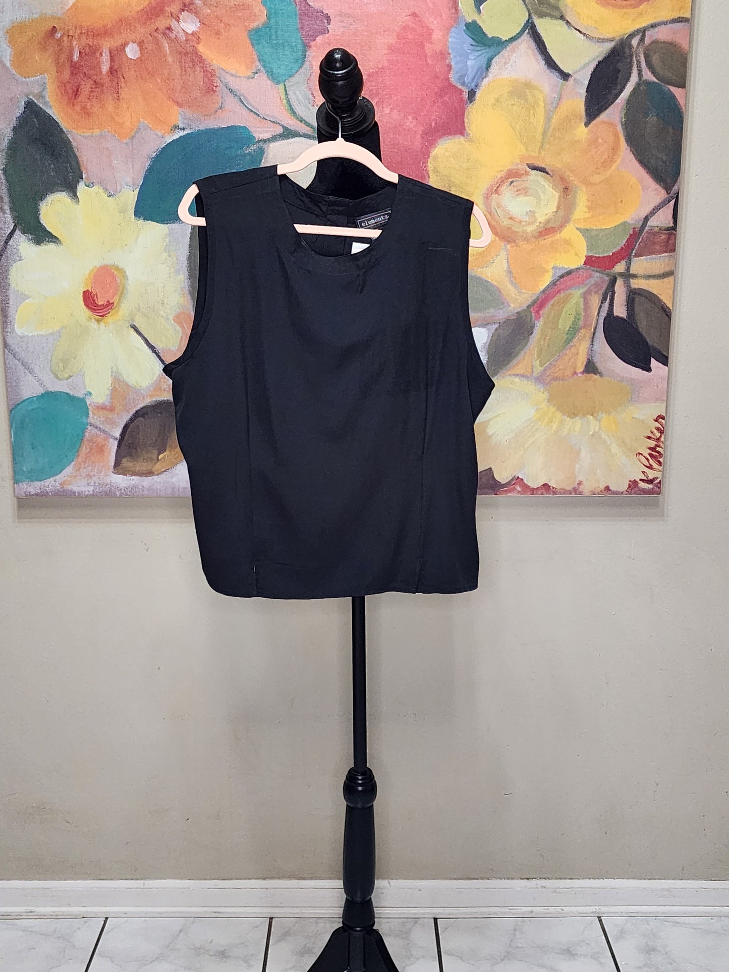 Elementz Black Sleeveless Blouse