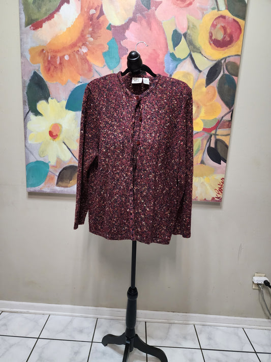 C.J. Black Multi Color Button Up Sweater