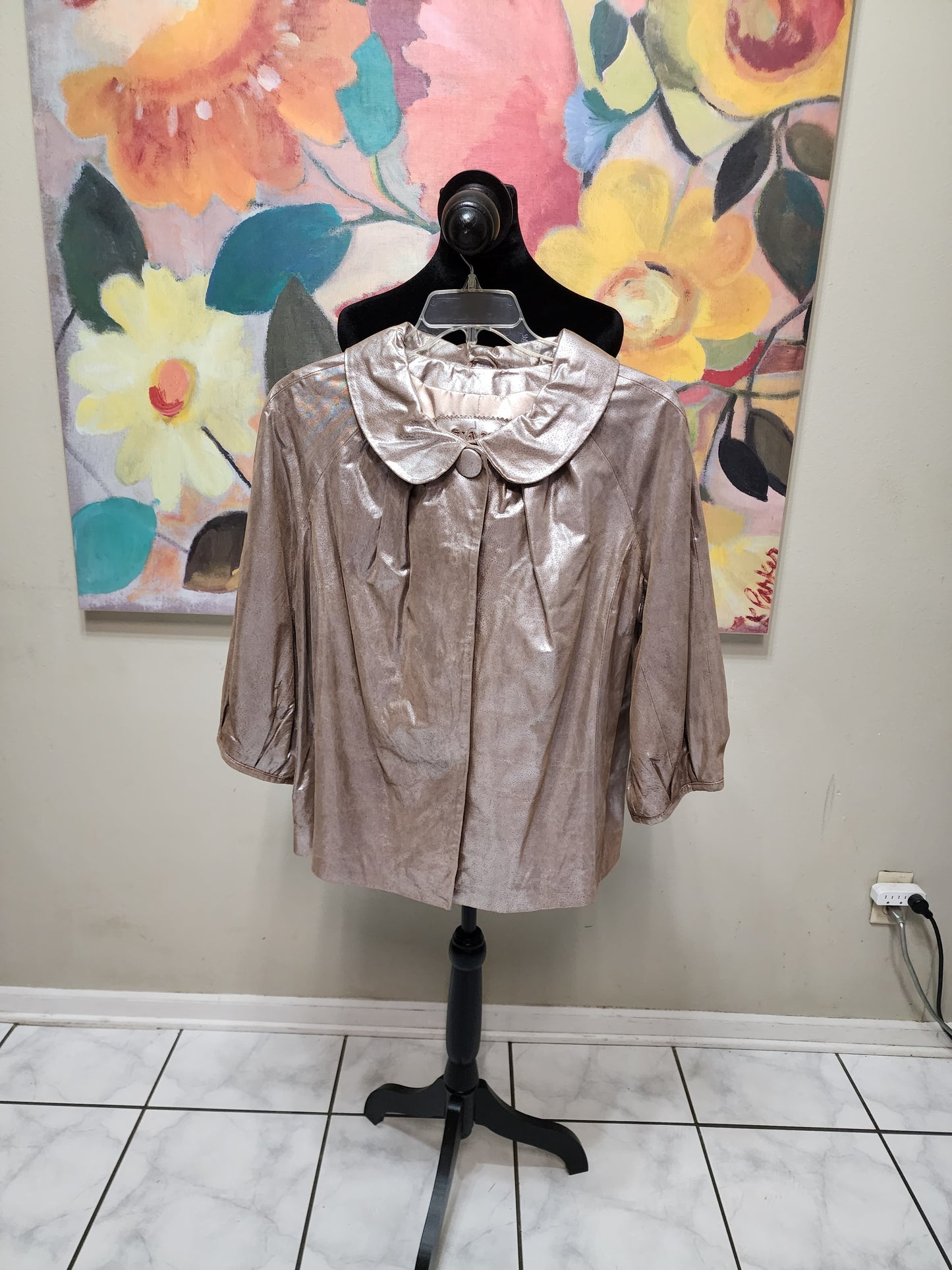 Live a Little Silver and Gold Genuine Leather Jacket