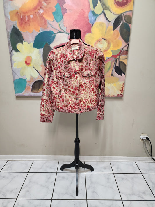 Carrie Allen Burgundy and Gold Jeweled Jacket