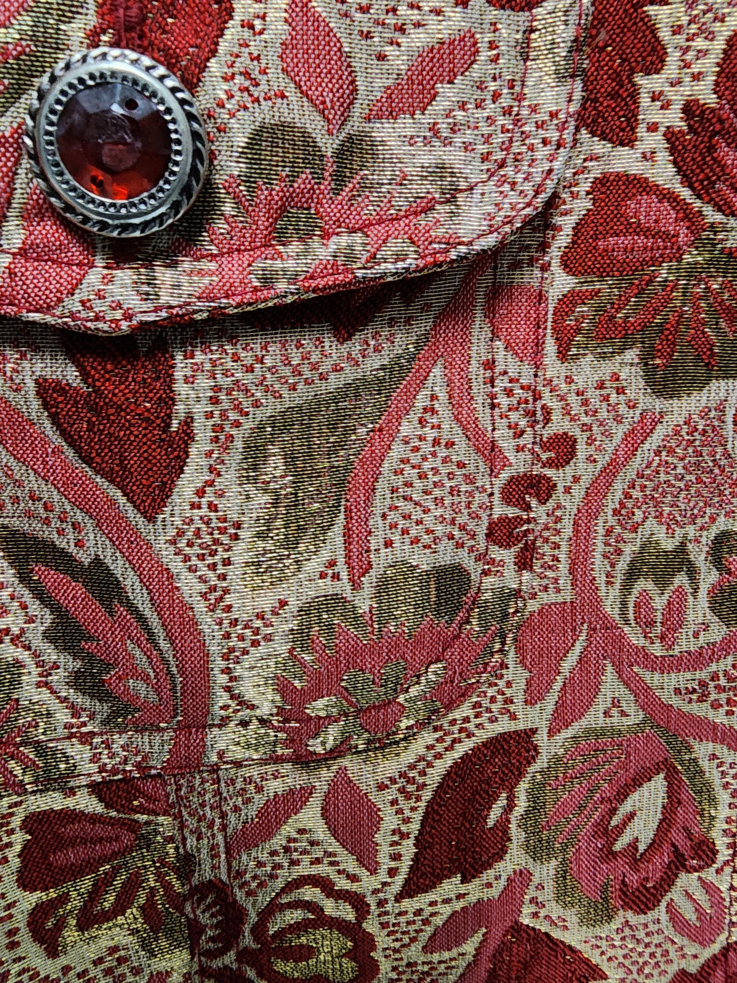 Carrie Allen Burgundy and Gold Jeweled Jacket