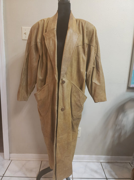 Winlit Brown Maxi Leather Coat