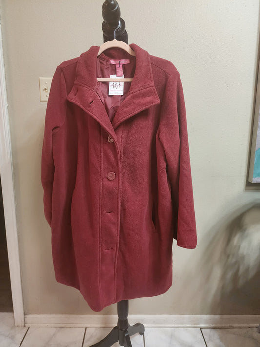 Woman Within Burgundy Jacket