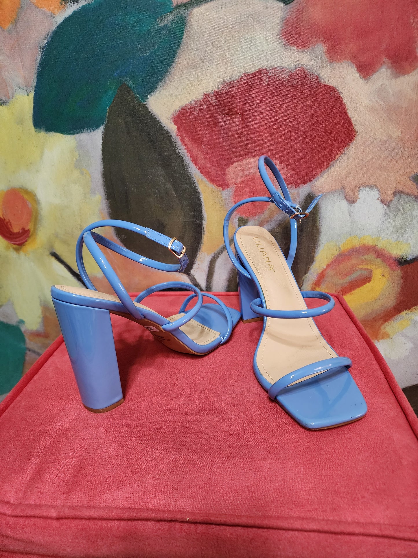 Lilianna Powder Blue Strappy Heels