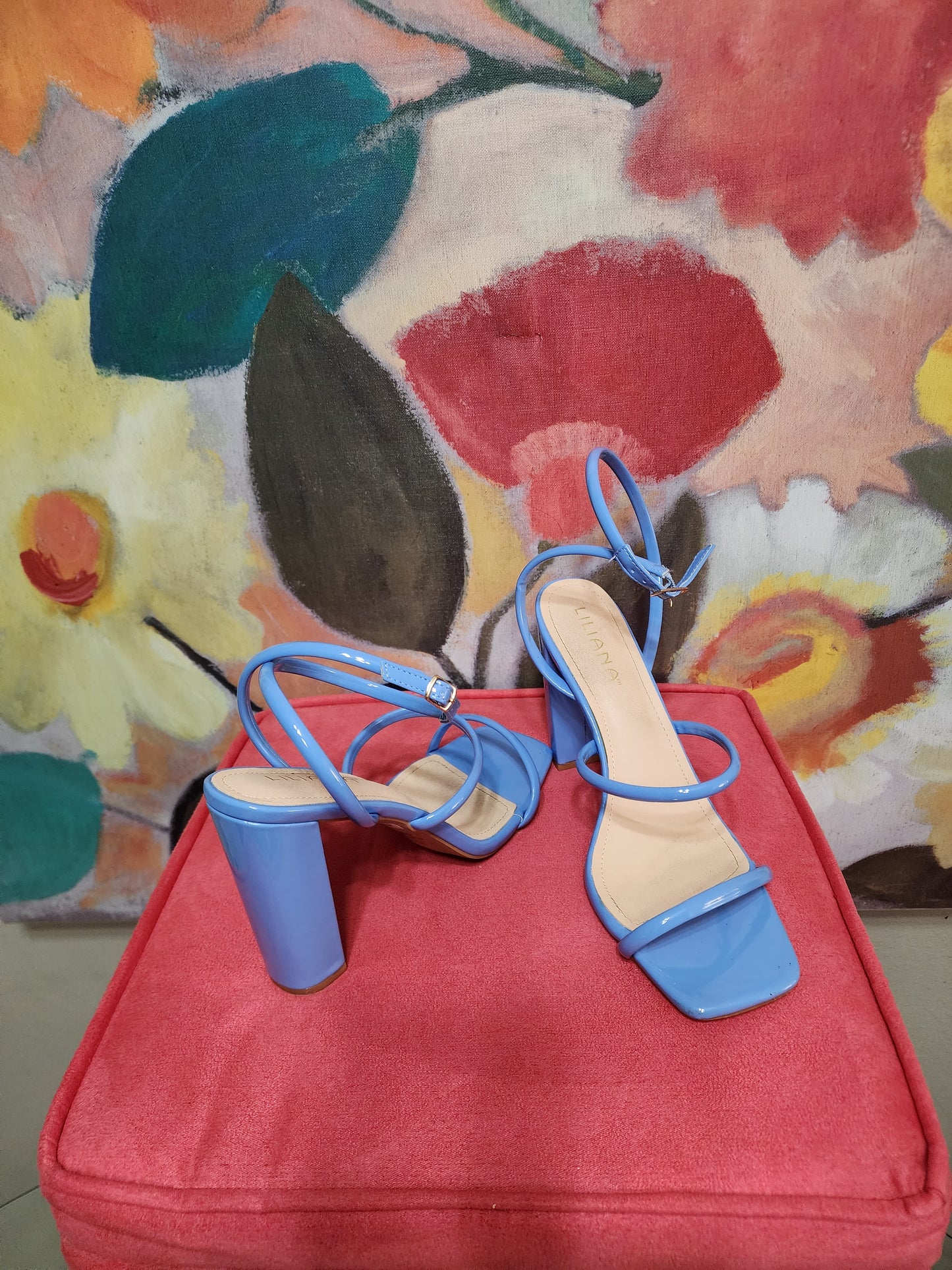 Lilianna Powder Blue Strappy Heels