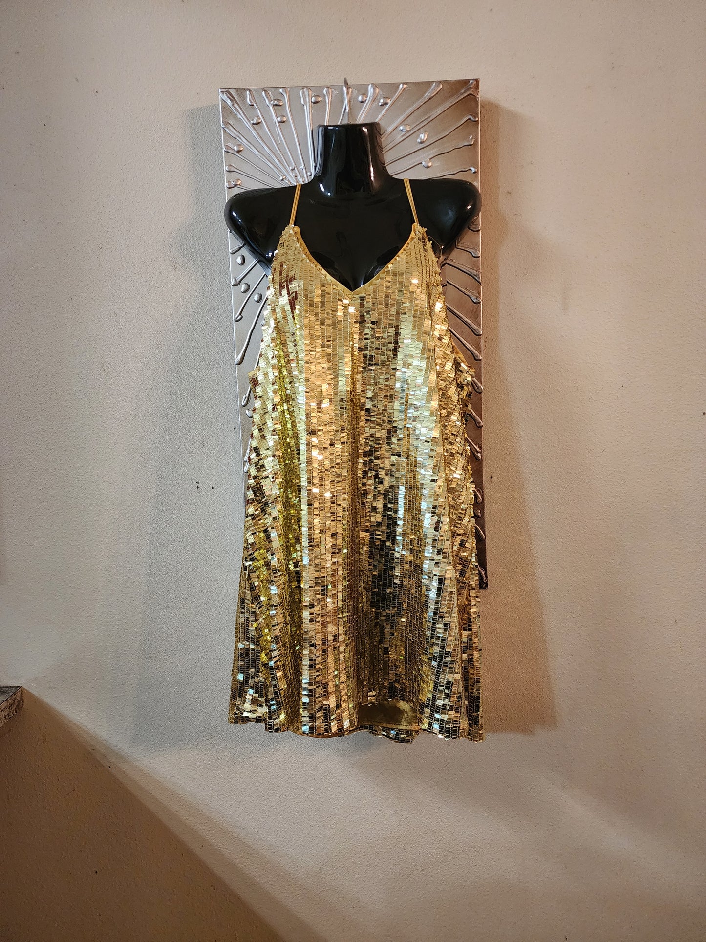 Glam Gold Sequin Mini Dress