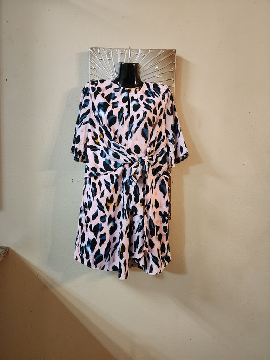 TCEC Pink Animal Print Mini Dress