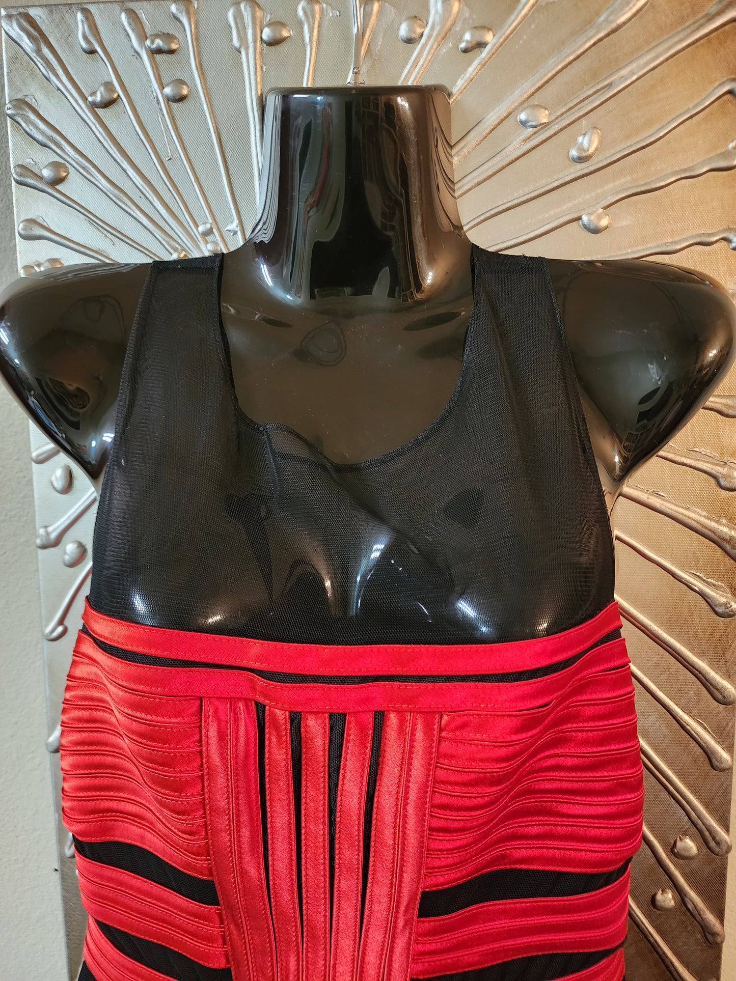 BCBG Red and Black Bondage Dress