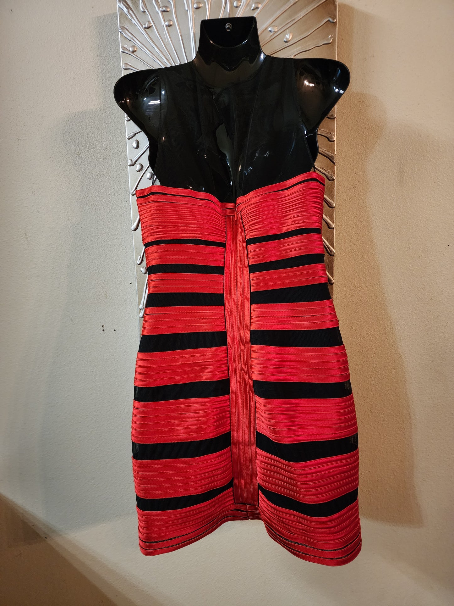 BCBG Red and Black Bondage Dress