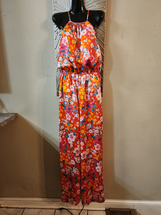 Sugarlips Floral Print Wide Leg Jumpsuit