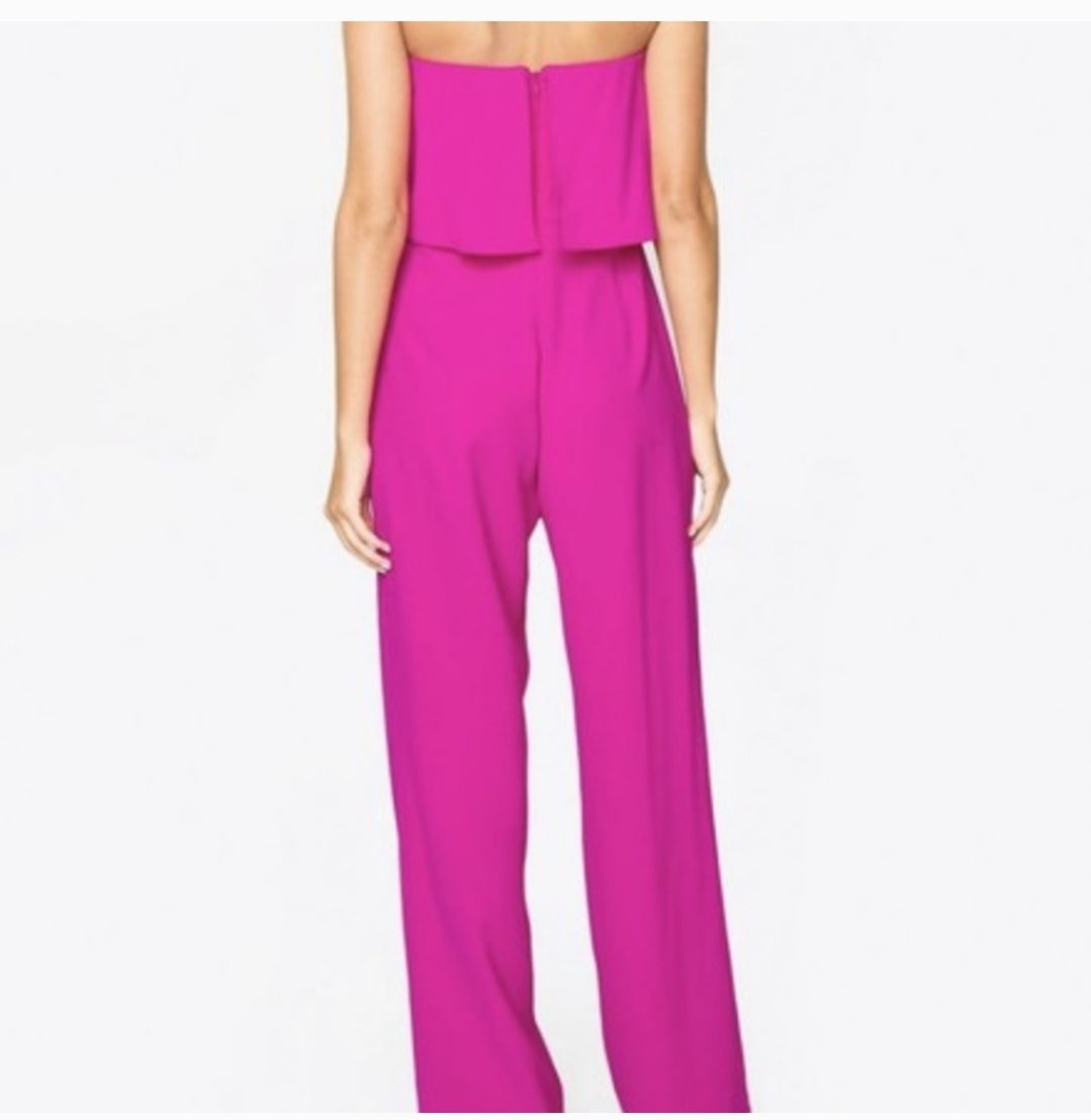 Sugar + Lips Magenta Strapless Jumpsuit