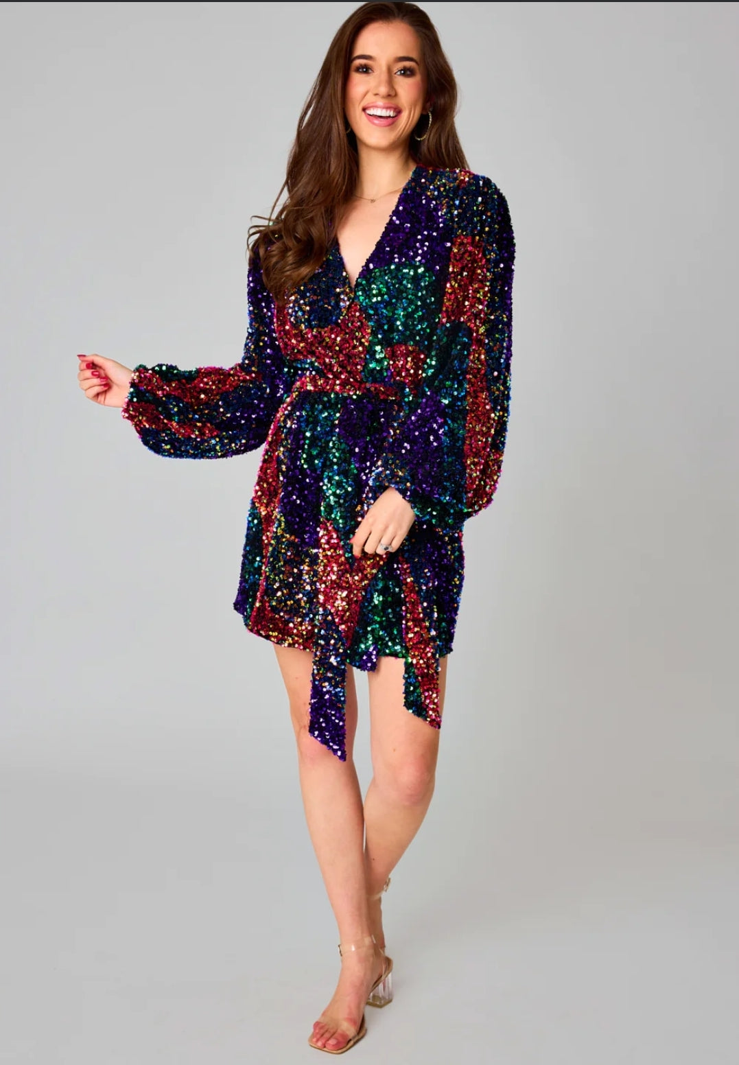 Buddy Love Black and Colorful Sequin Dress