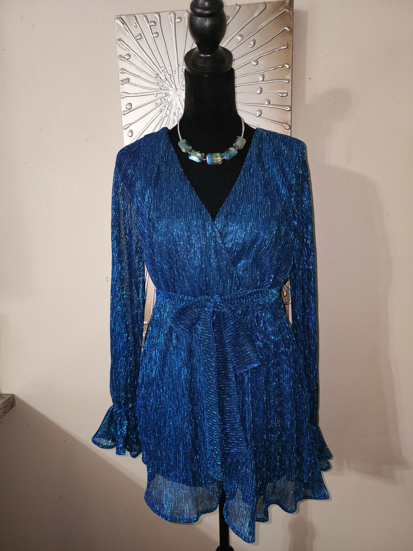 Lulu's Blue Glitter Romper