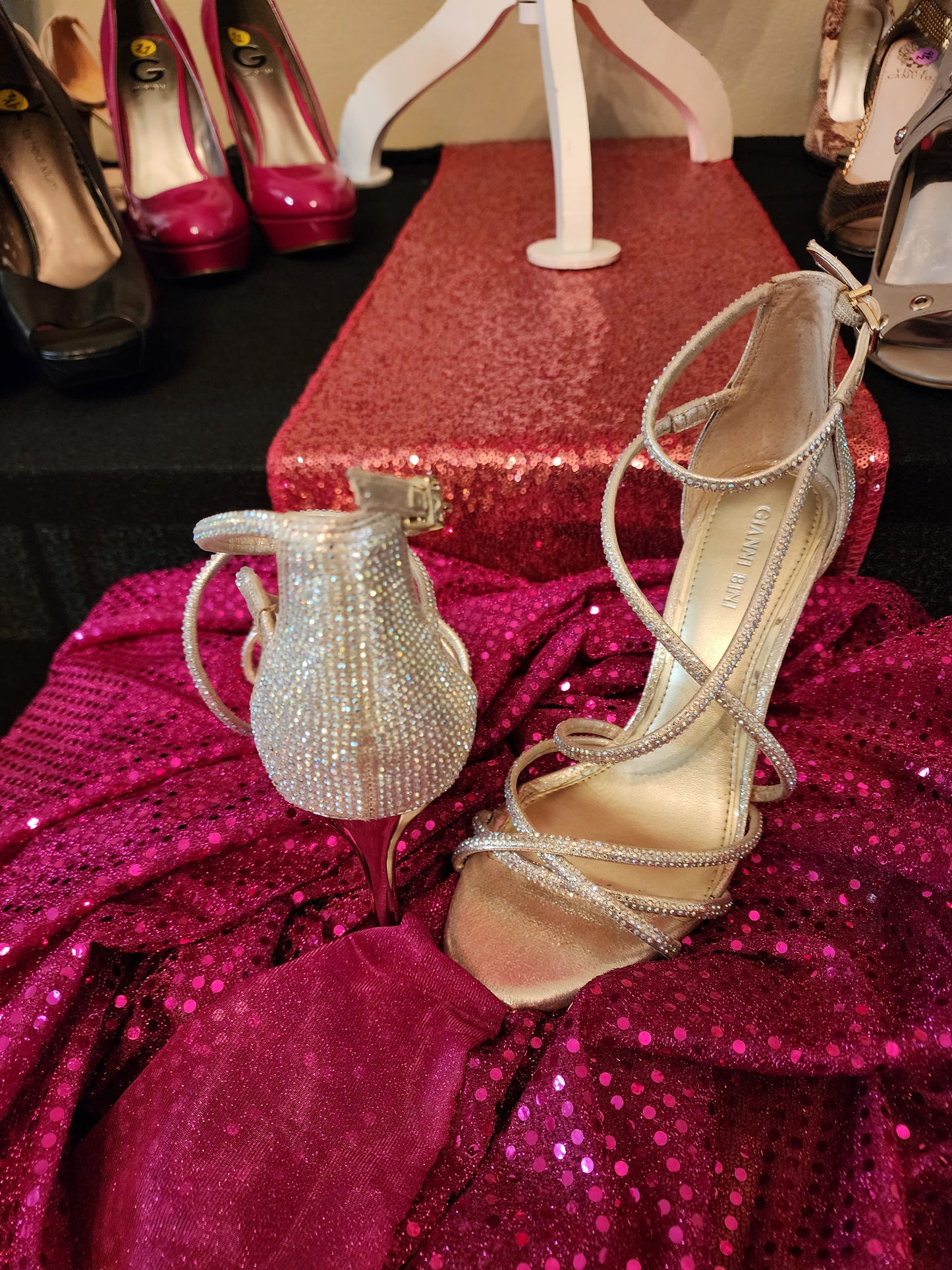 Gianni Bini Rhinestone Gold Strappy Heels