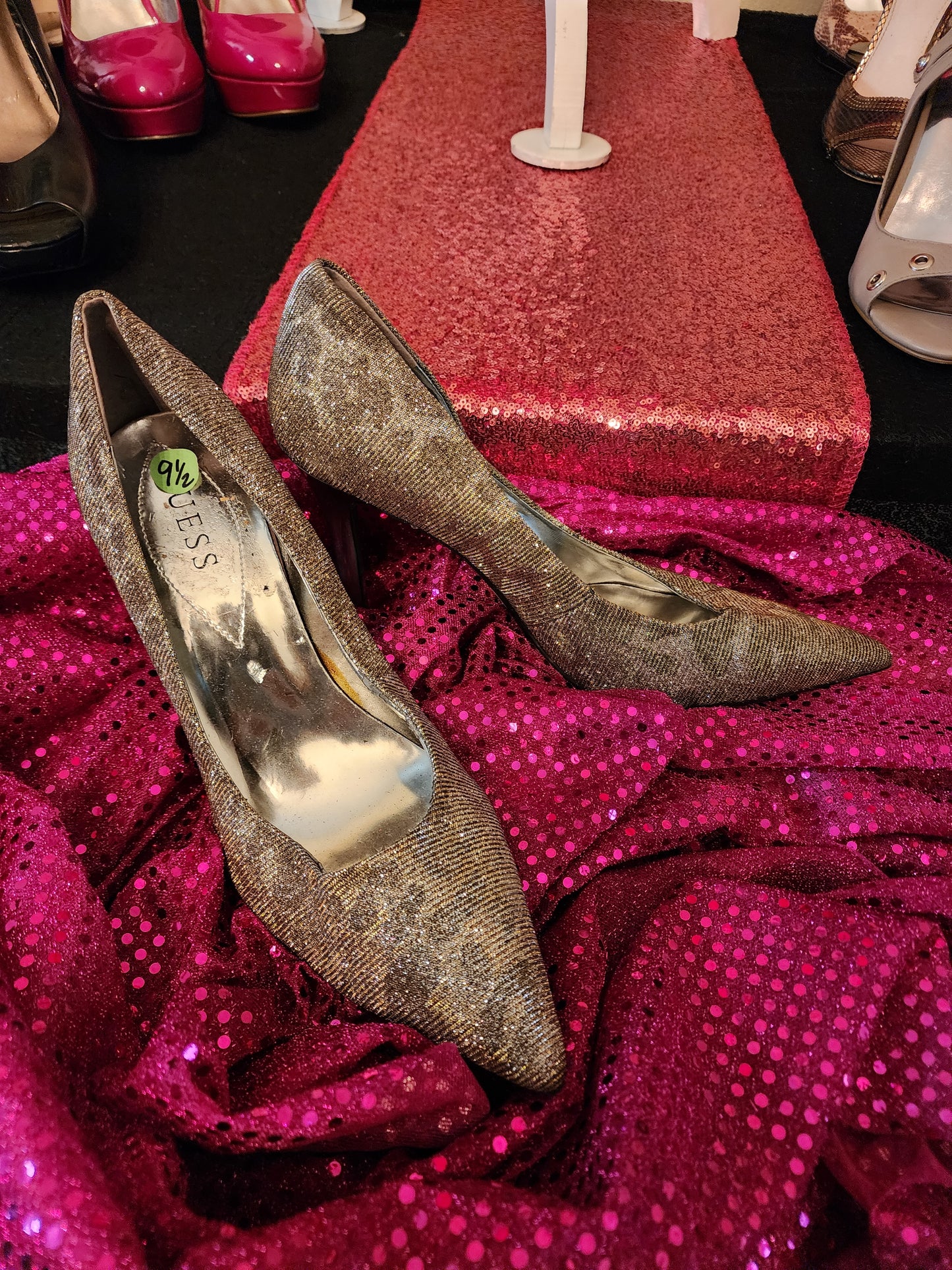 Guess Silver and Gold Evening Pump