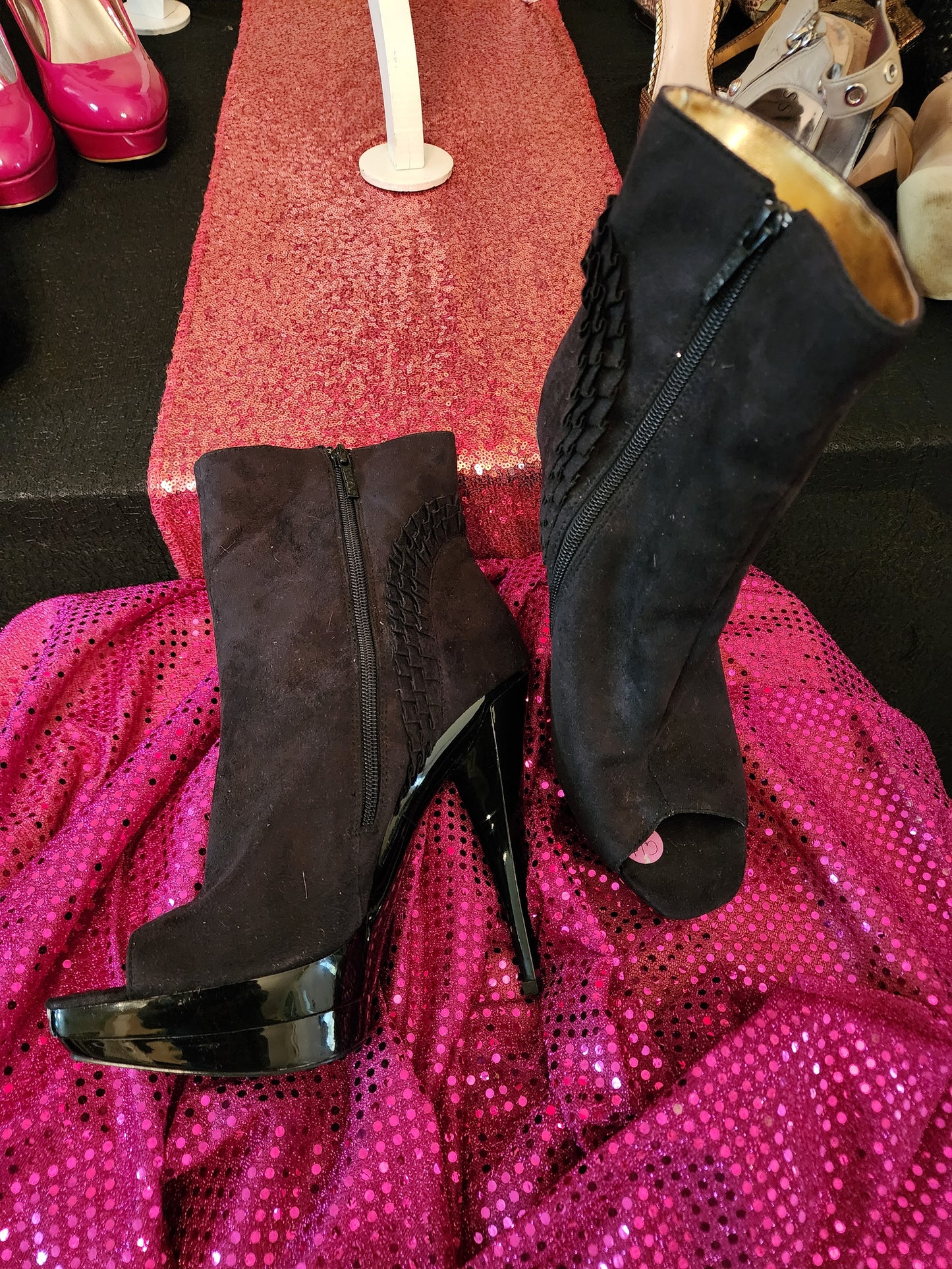 Michel Antonio Peep Toe Booties