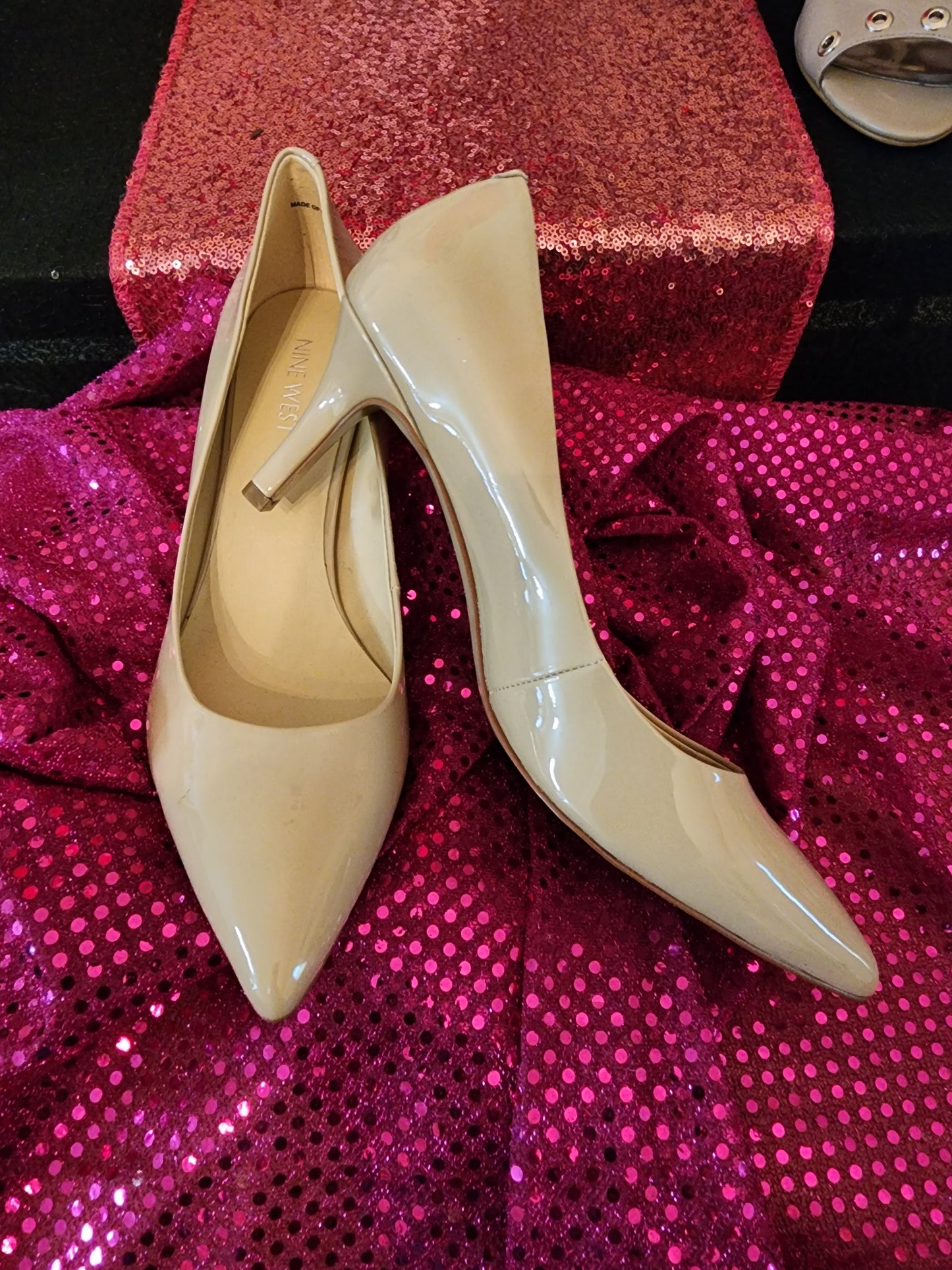 Nine West Beige Patent Leather Pump