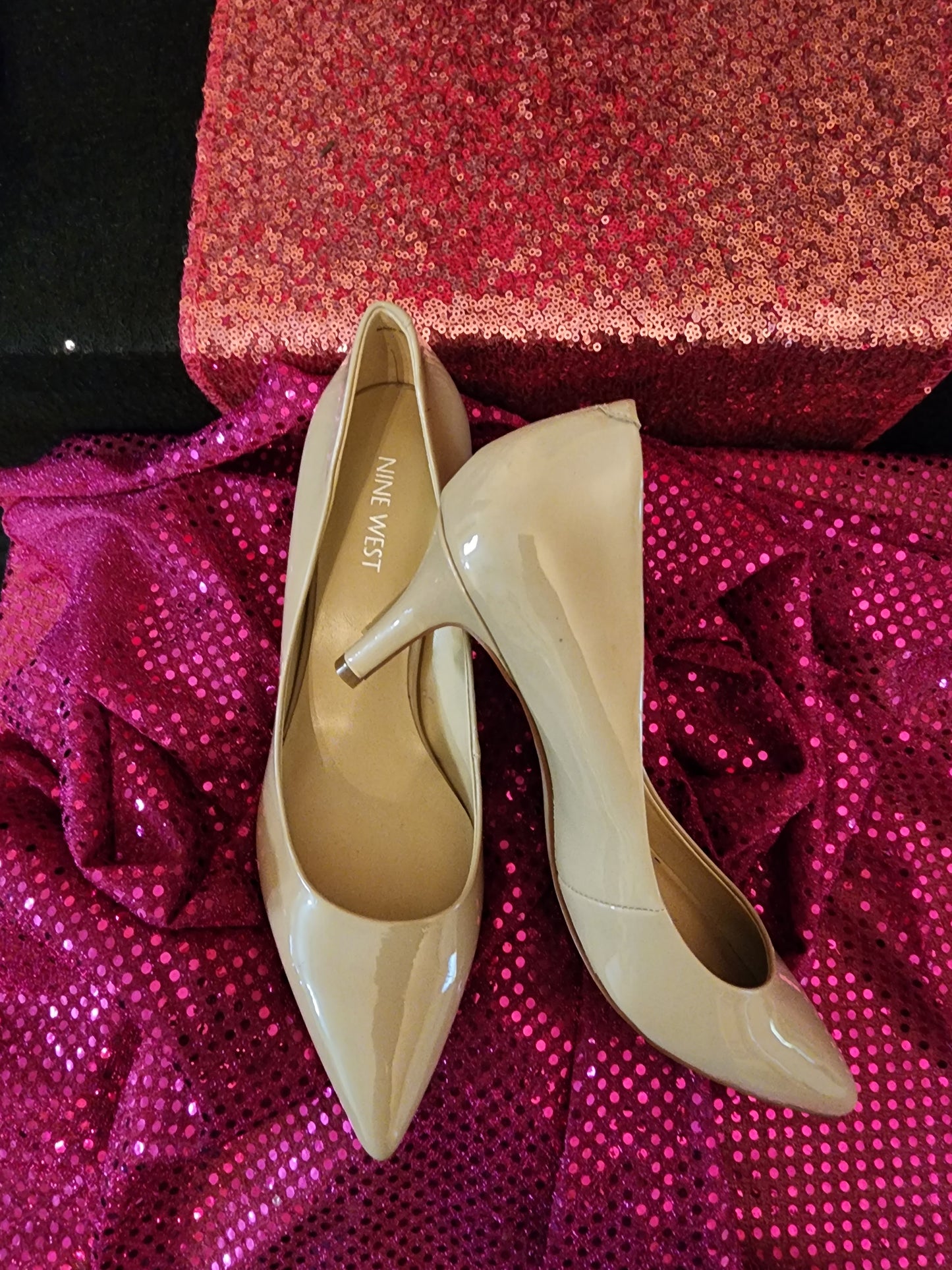 Nine West Beige Patent Leather Pump