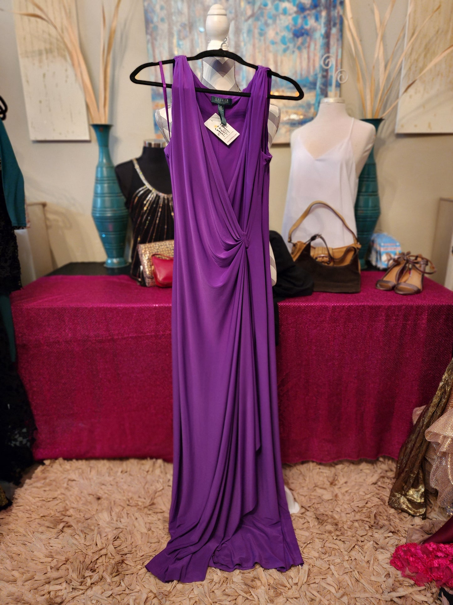 Ralph Lauren Purple Wrap Gown