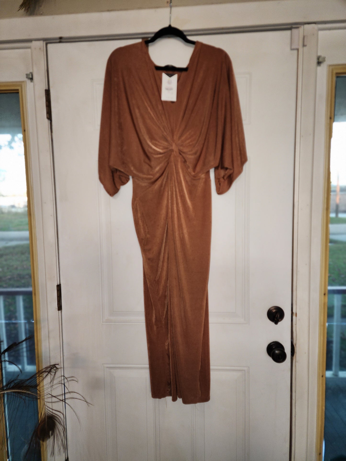 Missguided Caramel Slinky Dress