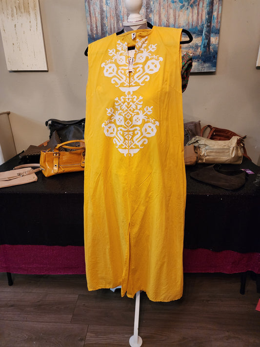 Order Plus Yellow Dress with Front Split