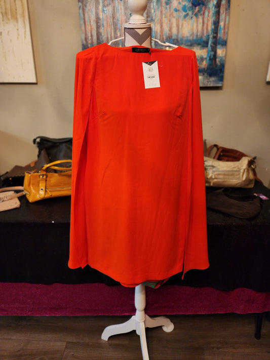 Lauren Tangerine Cape Dress