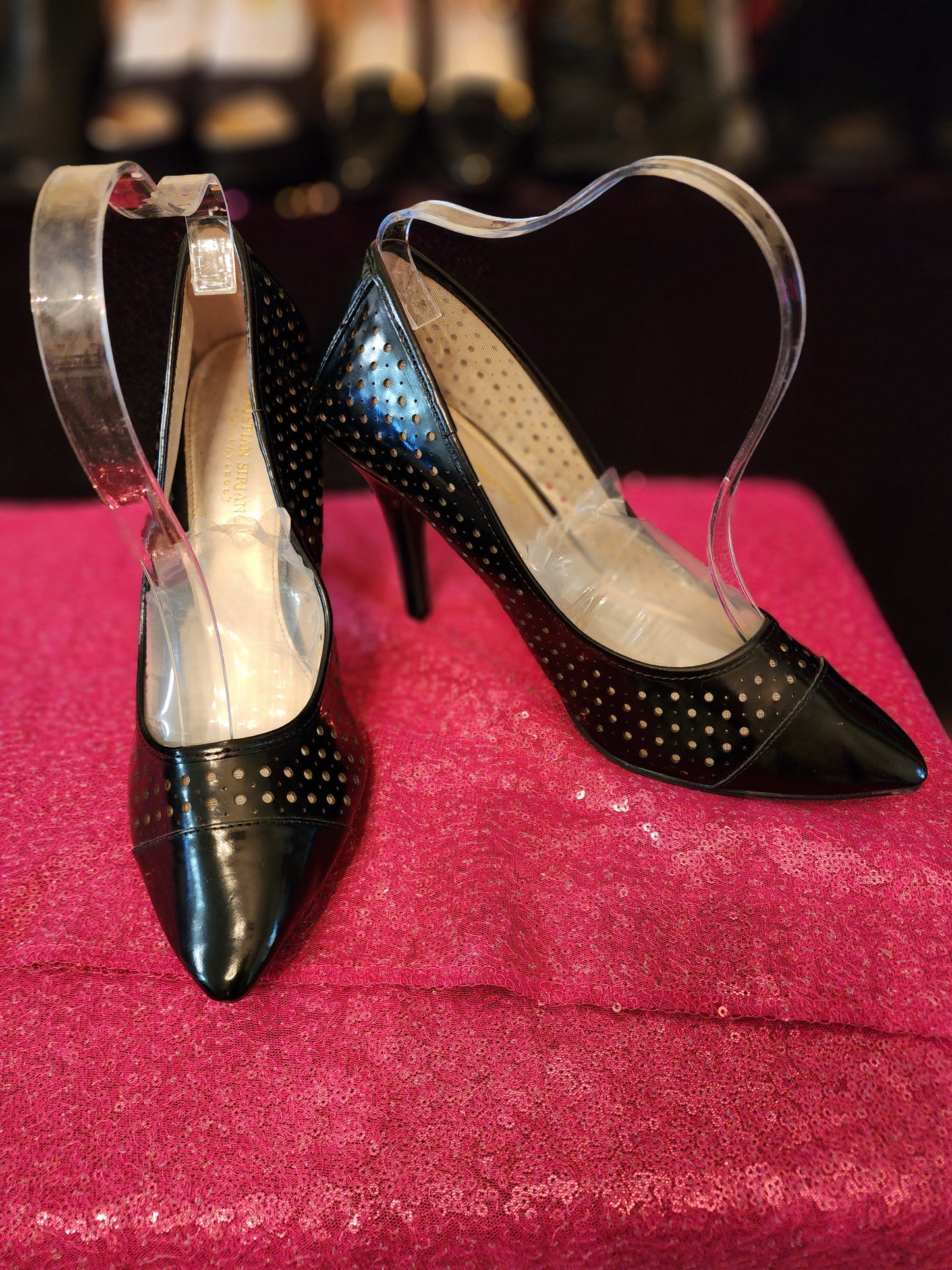 Christian Siriano Black Patent Leather Pumps