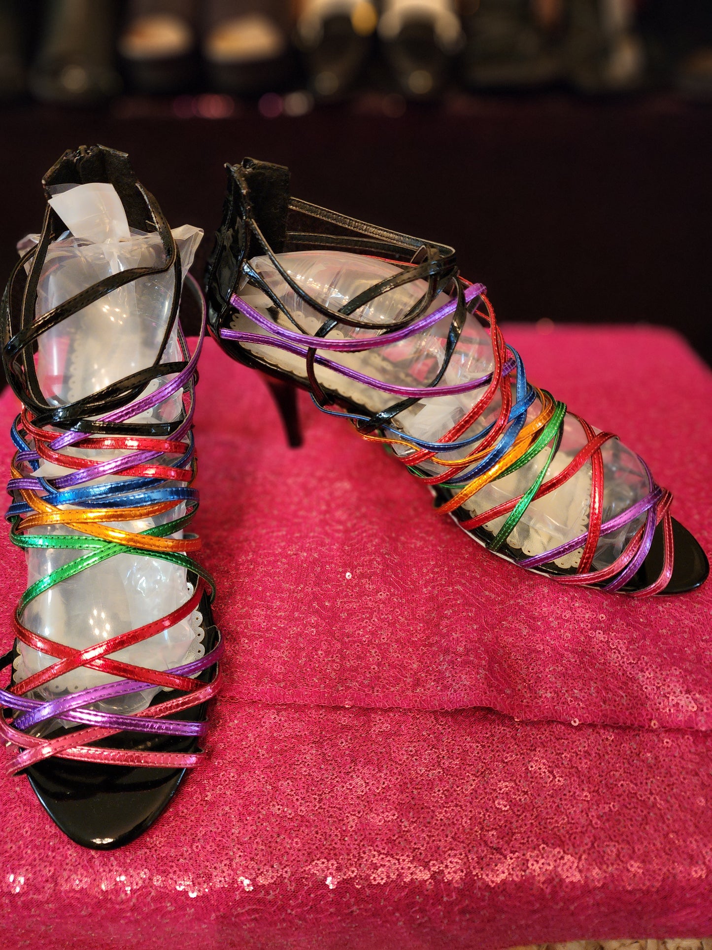 Ashro Multi Color Strappy Sandals