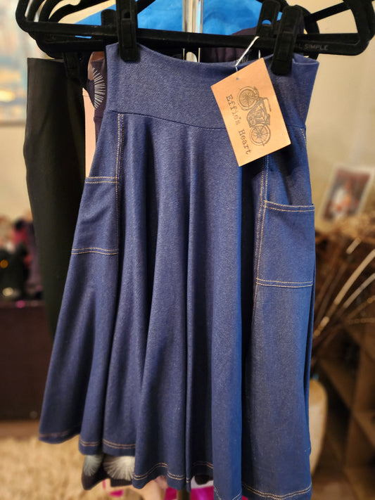 Effie's Heart Swing Skirt in Denim Knit