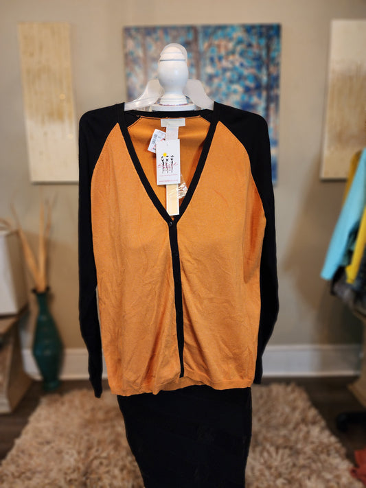 Christina Cardigan Black and Rust
