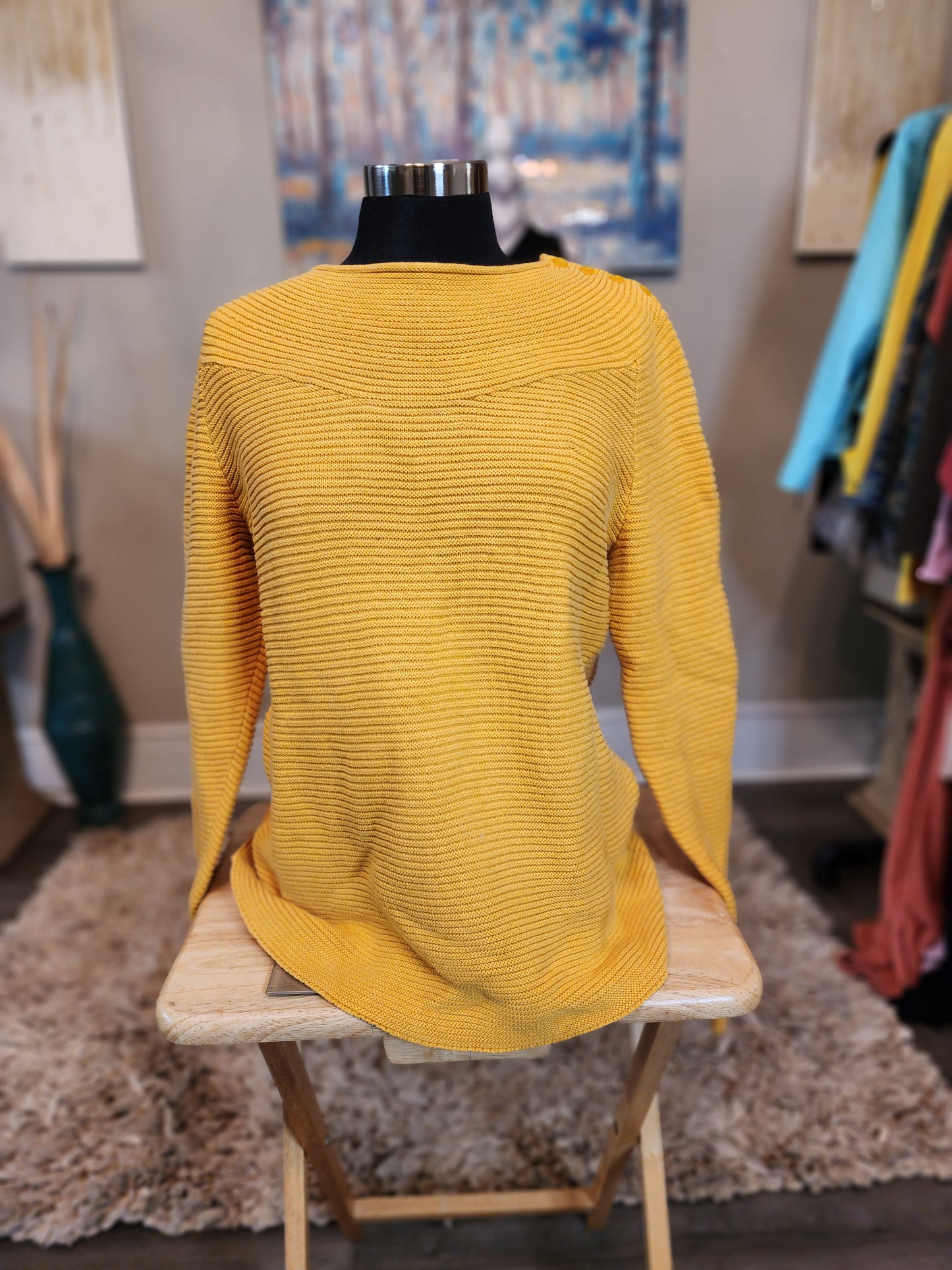 Talbots Mustard Color Sweater with Long Length Sleeves