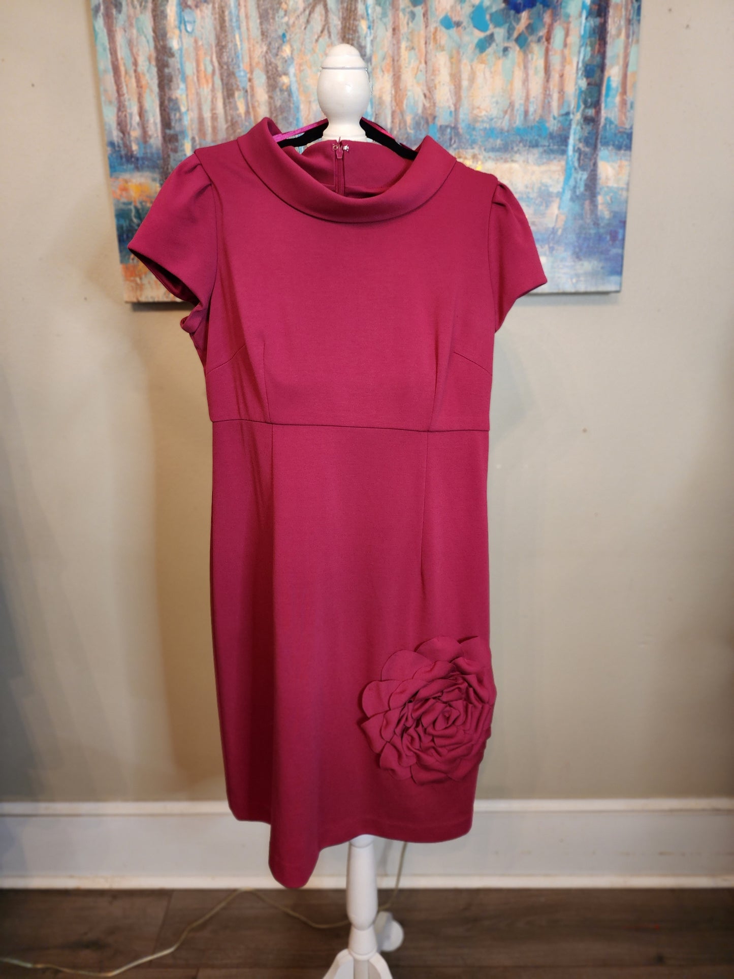 Jessica Howard Plum Sheath Dress with Flower