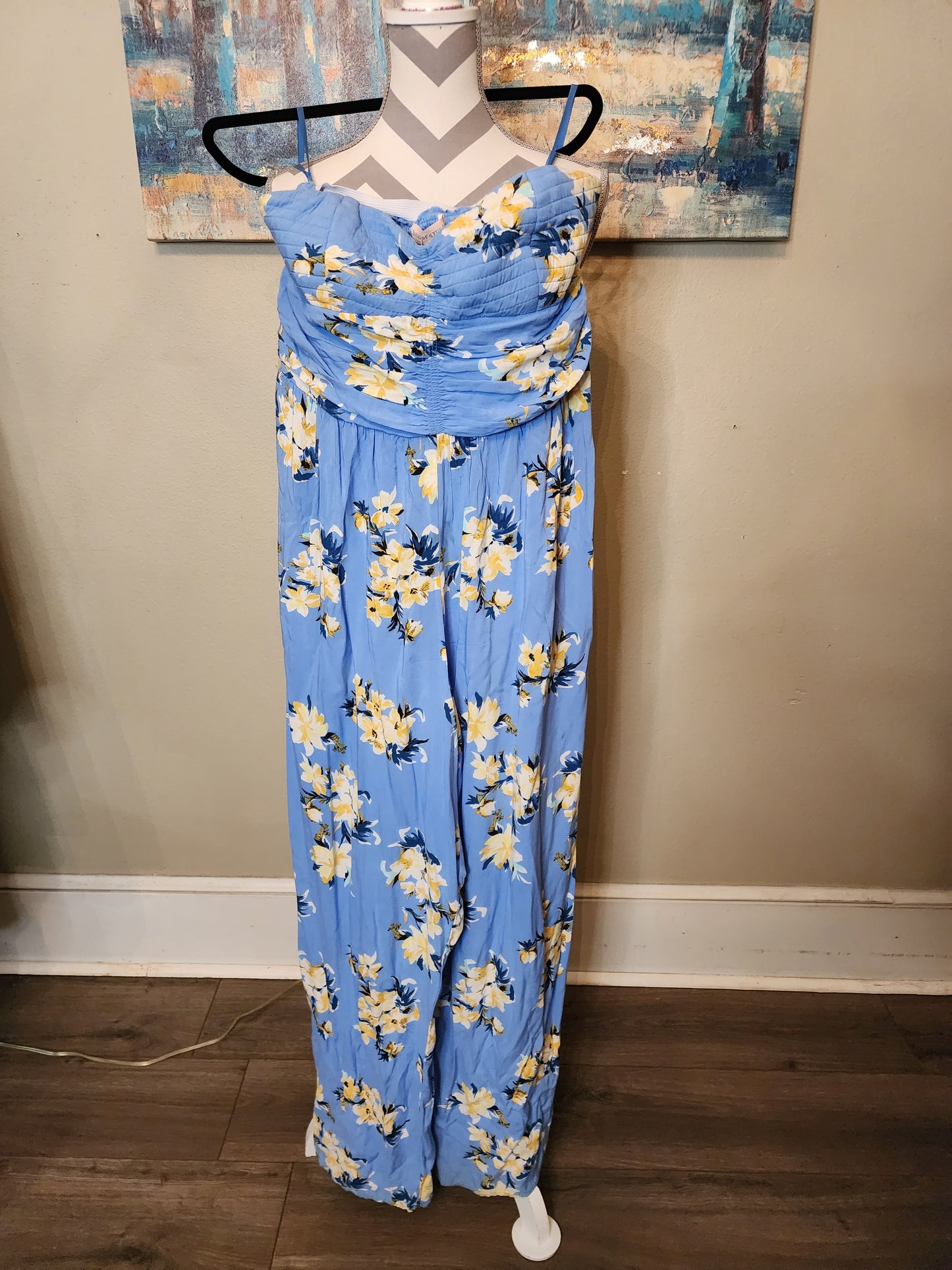 Band of Gypsies Strapless Floral Jumpsuit