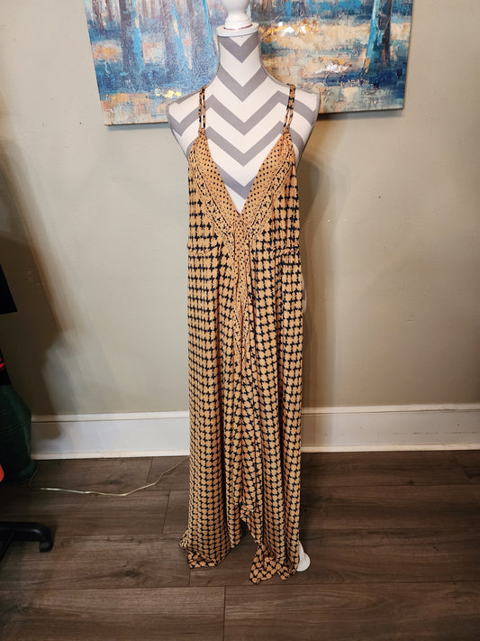 Paani Handkerchief Dress in Gold and Blue