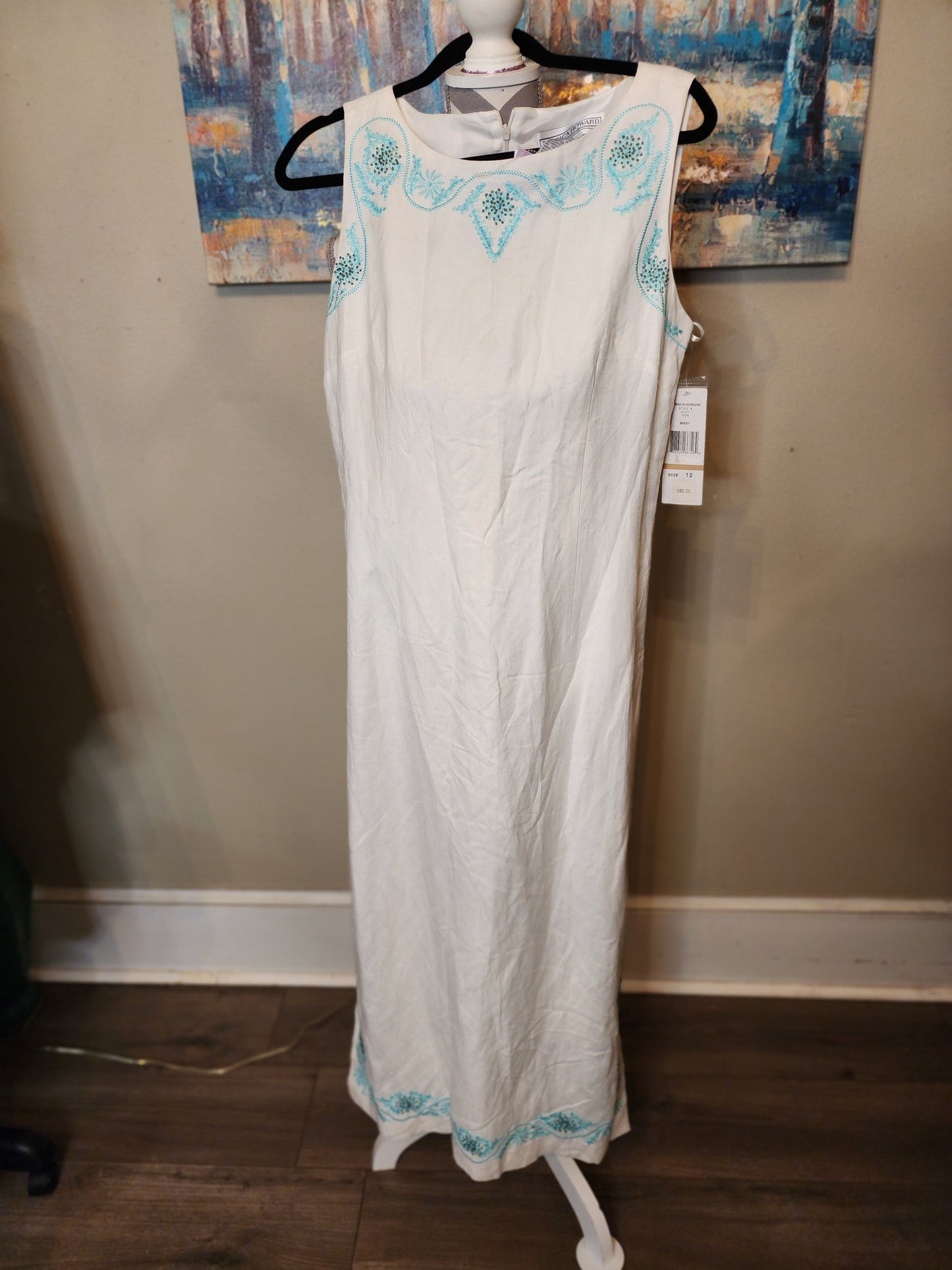 Jessica Howard Maxi Dress with Floral and Beading