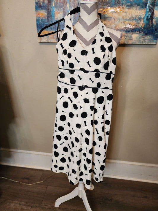 AB Studio Black and White Halter Dress