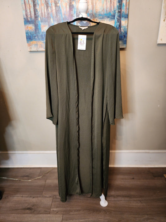 Hot & Delicious Olive Green Duster w/High Splits
