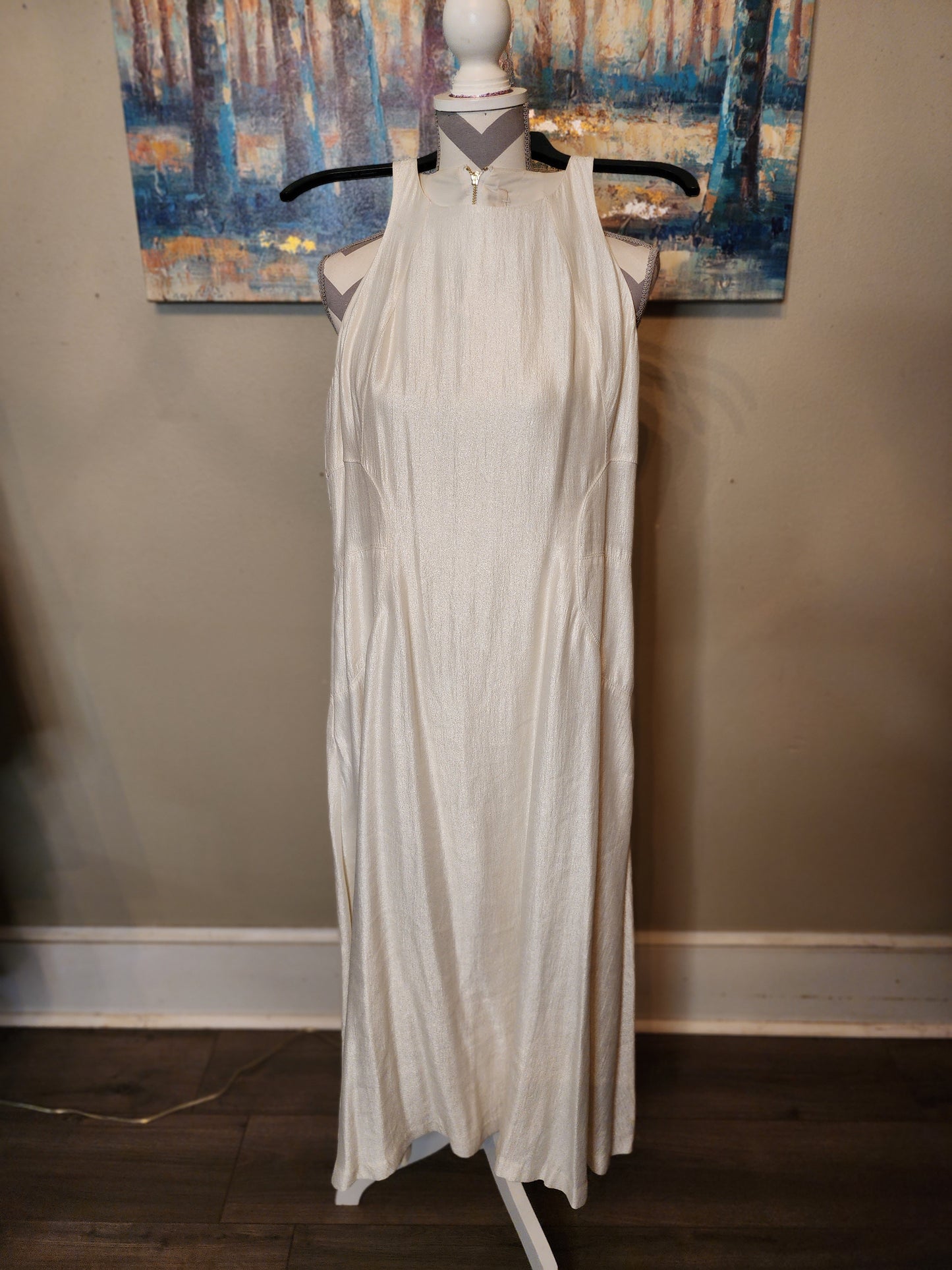 Rachel Roy Crème Shimmery Maxi Dress