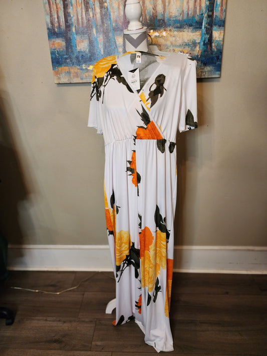 It's White and Floral Maxi Dress