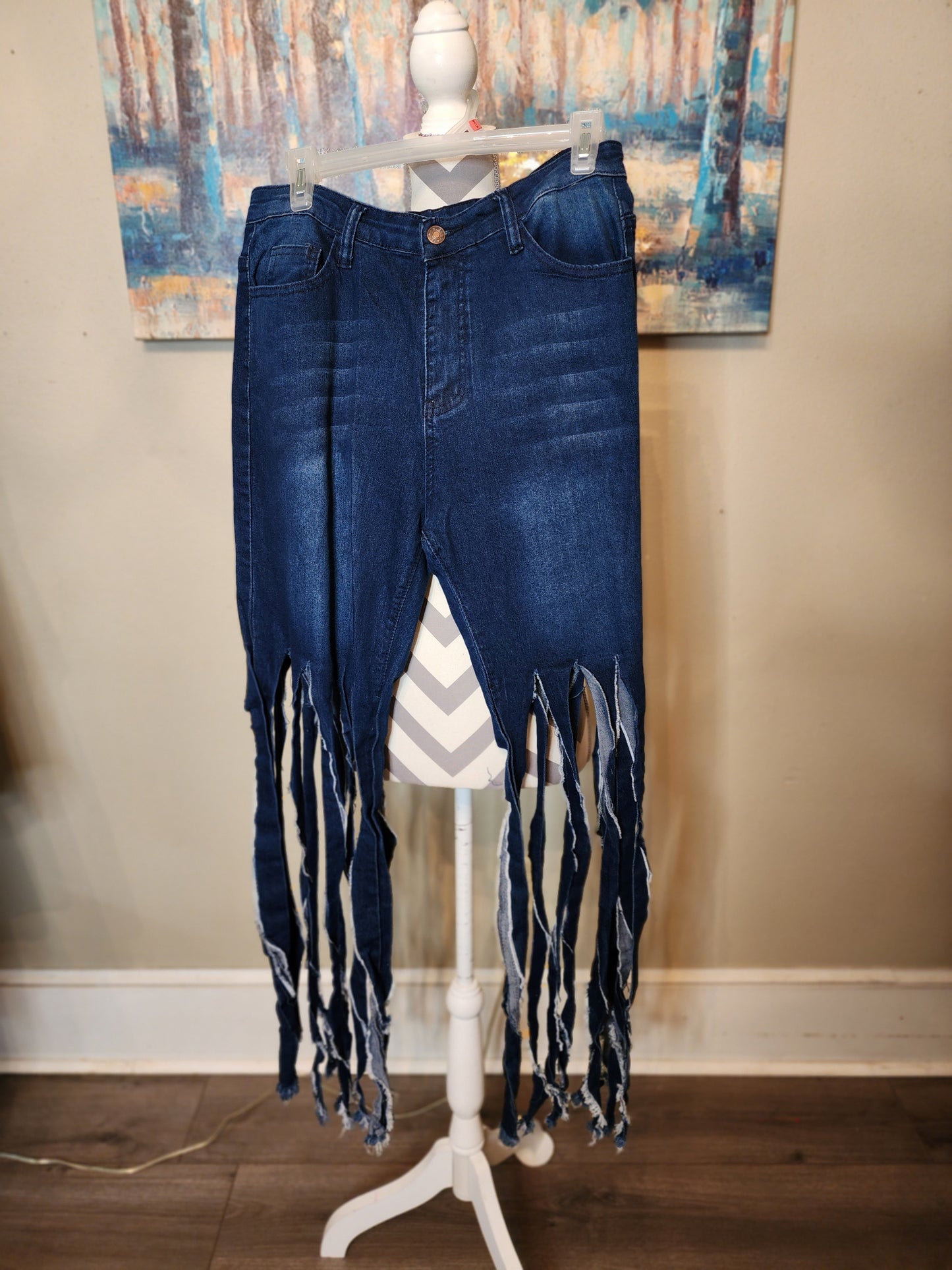 Fringe Legs Denim Jeans