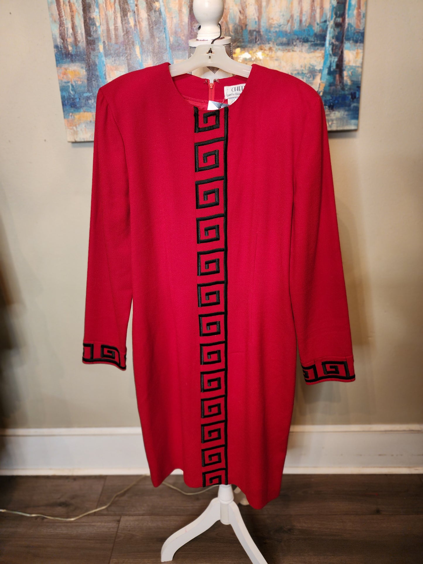 Cheetah B Sherrie Bloom Peter Noviello Vintage Red Dress