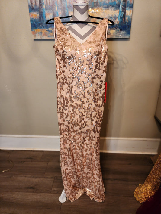 Fiona Champagne Fashion Nova Sequin Dress