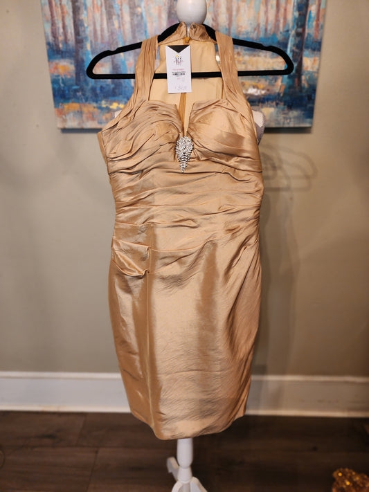 Gold Ruch Semi-Formal Dress