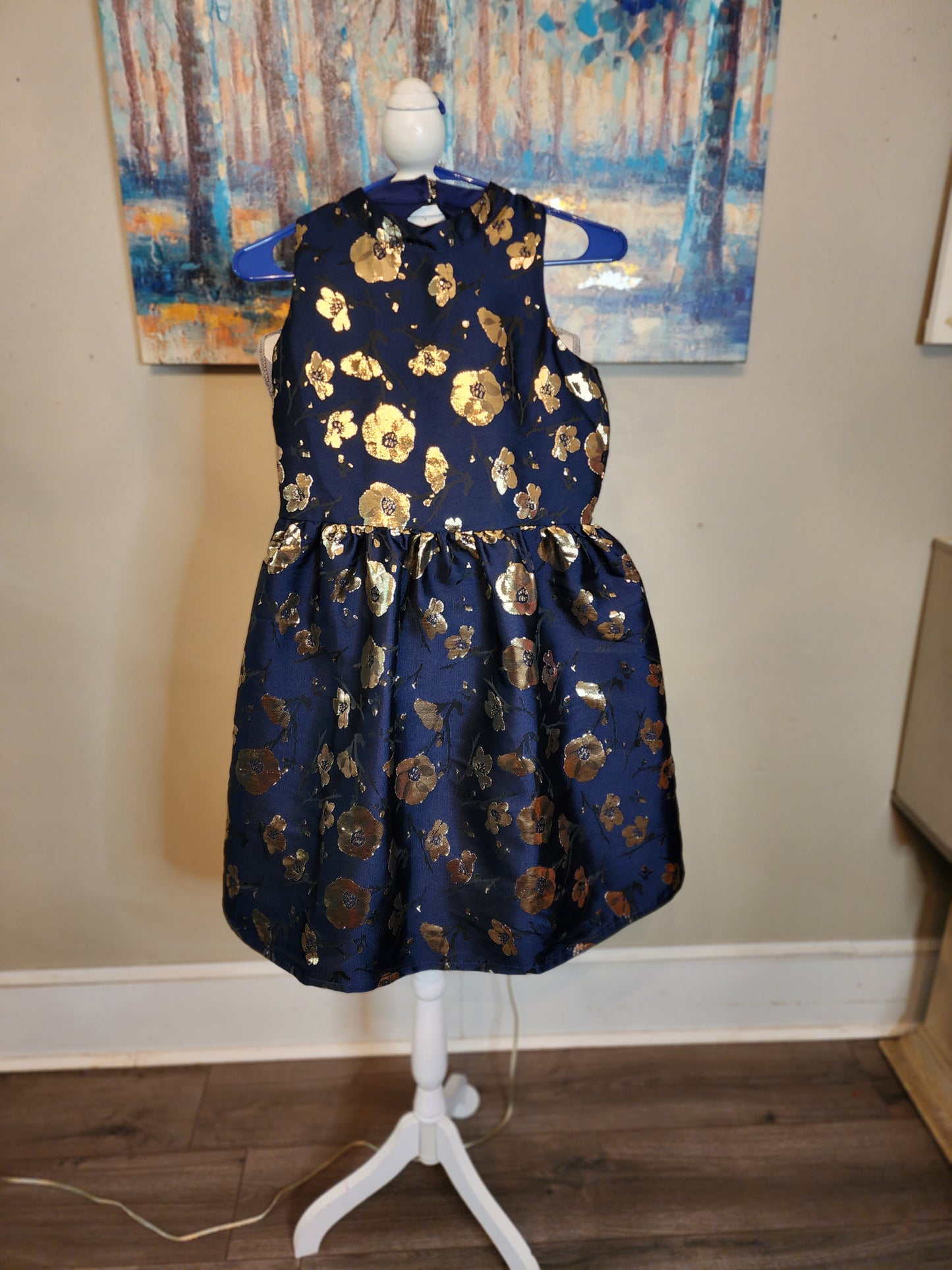 Trixxi Girl Navy with Gold Foil Flowers (Girls)