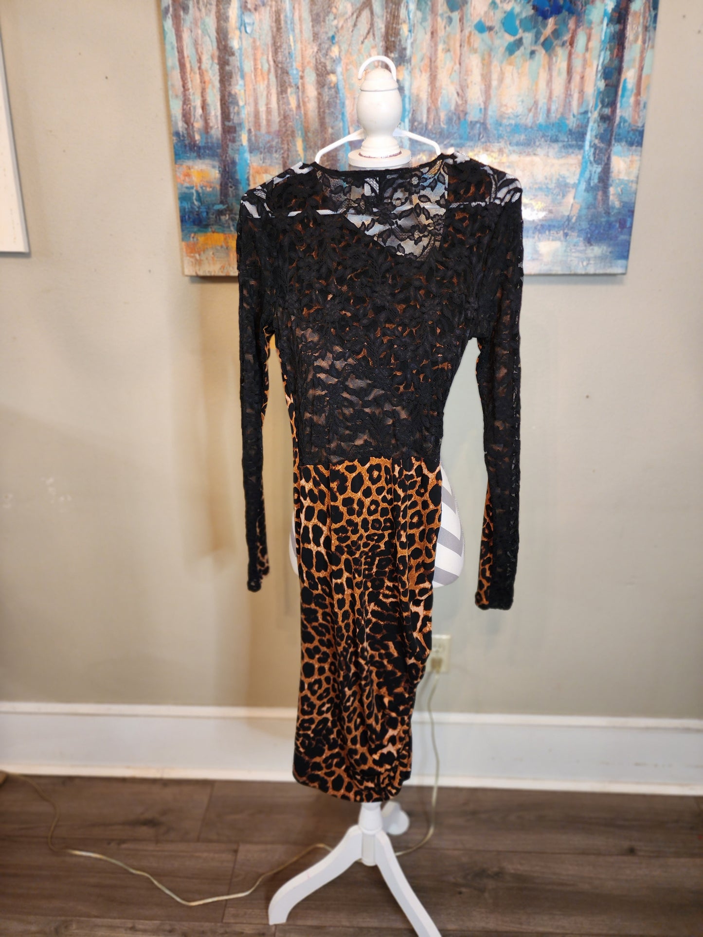 Moda International Animal Print Dress with Lace Back