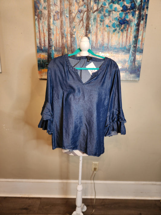 Anne Taylor Chambray Blouse