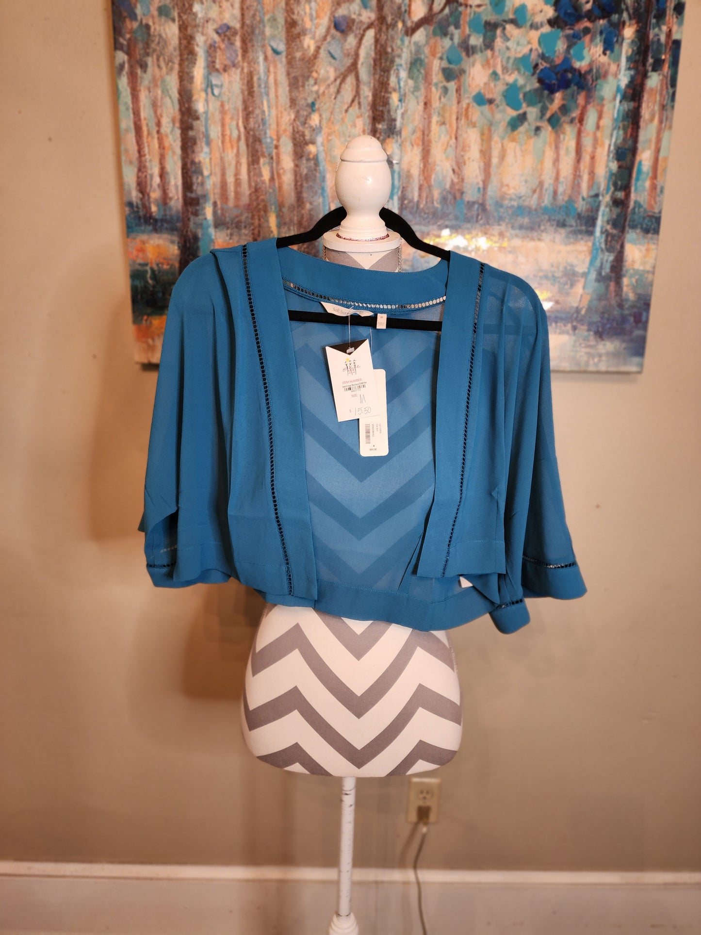 Cati Topper Shrug-Teal