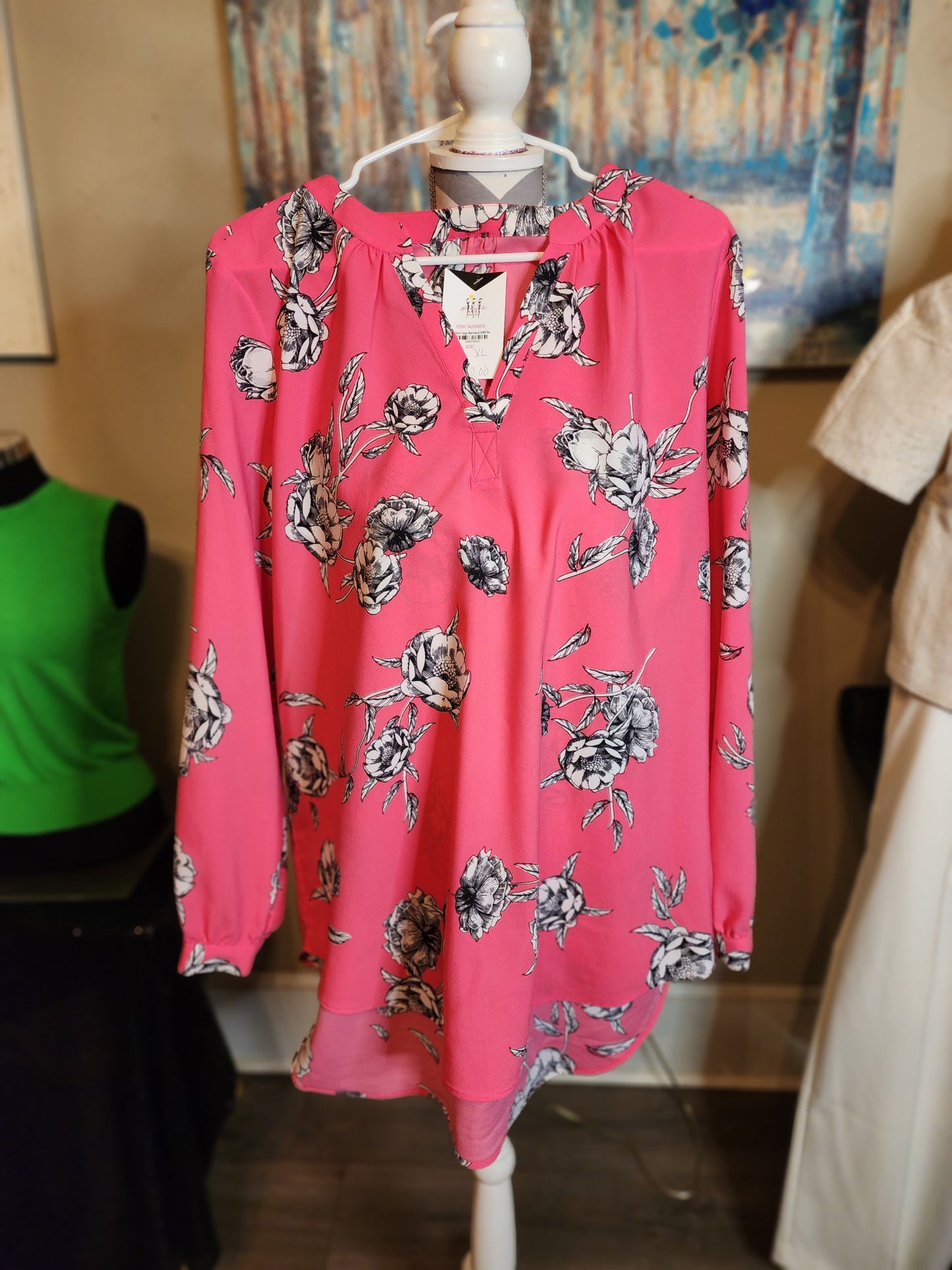 Pink and Floral Blouse