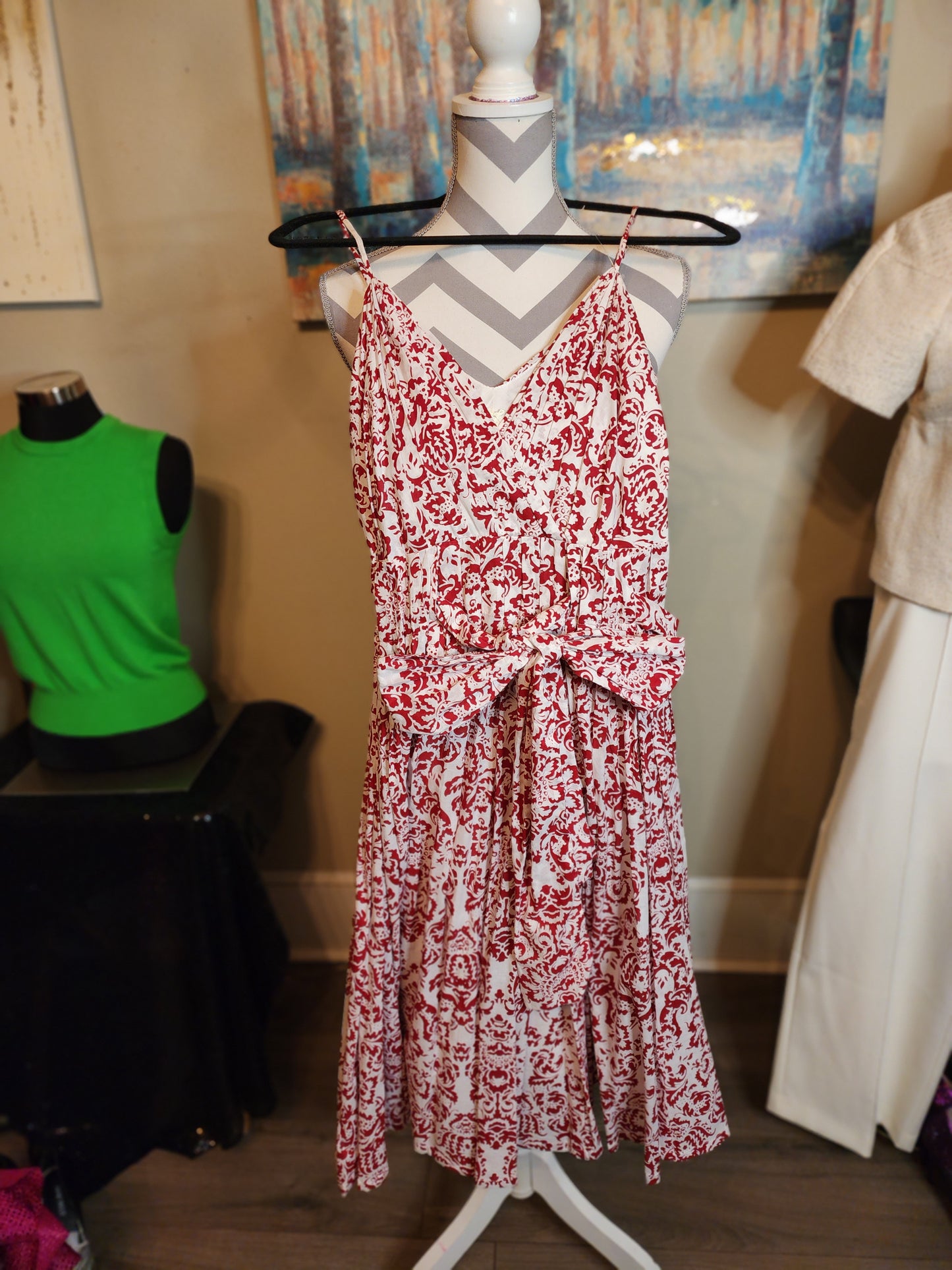 Lapis Red and White Sundress